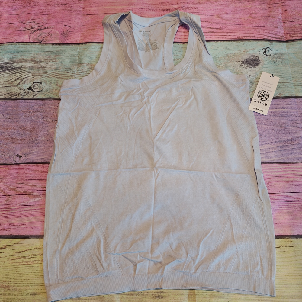 XL GAIAM Blue Athletic Warrior Seamless Racerback Tank #0659